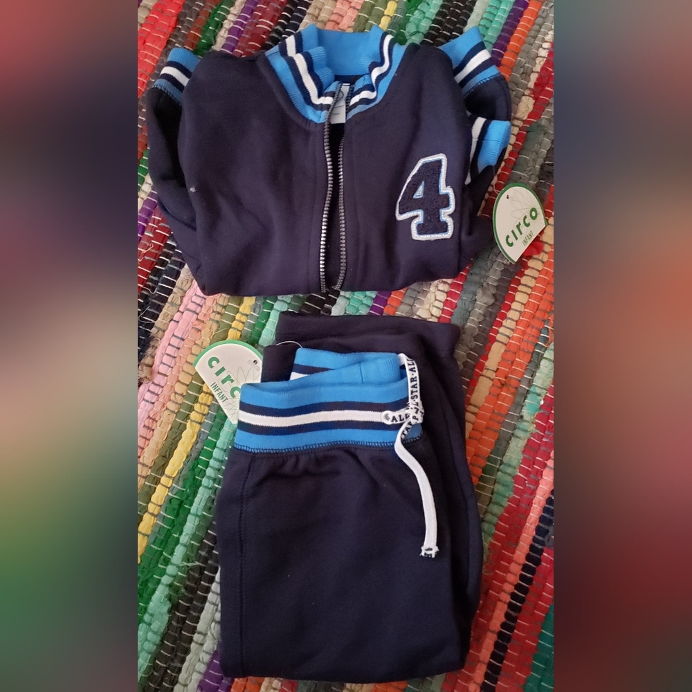 Circo Navy Number 4 Infant jogger Track Suit, 18 Months. new with tags